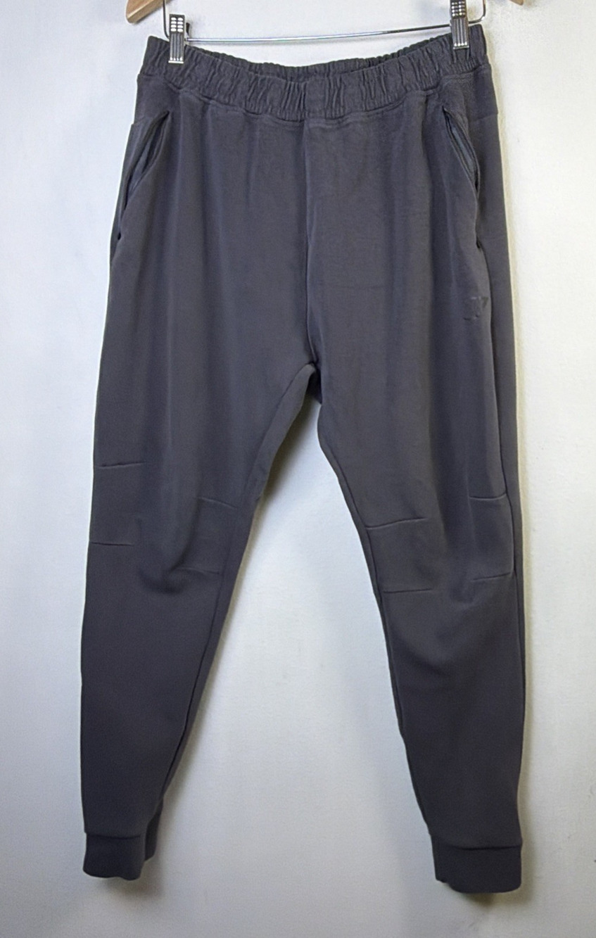 Gymshark Pants Mens Gray Jogger performance Zip Pockets Ankle Zipper medium